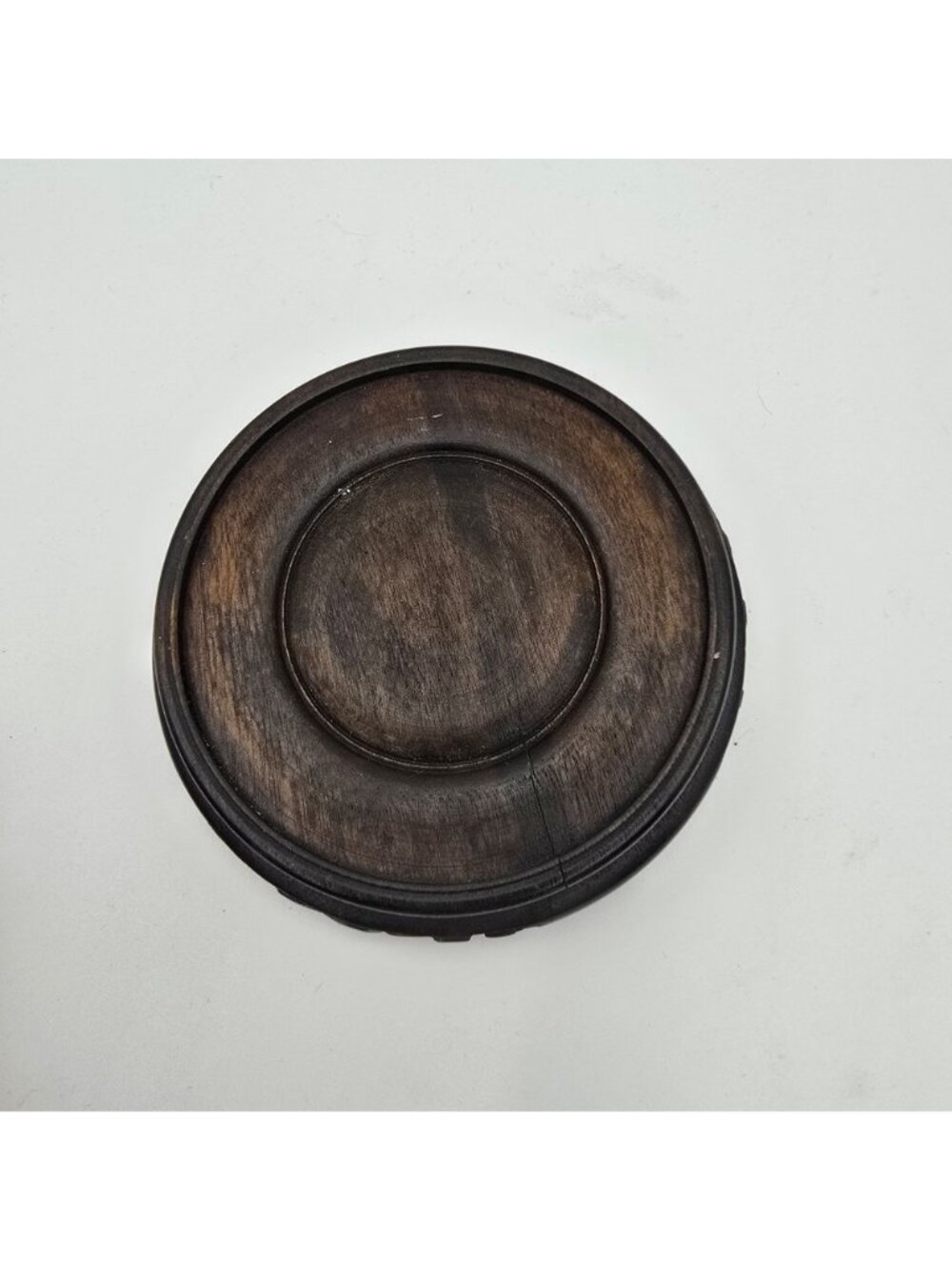Asian Wooden Display Stand Intricate Cut-Out Design Vintage Era Black Finish - Picture 3 of 7
